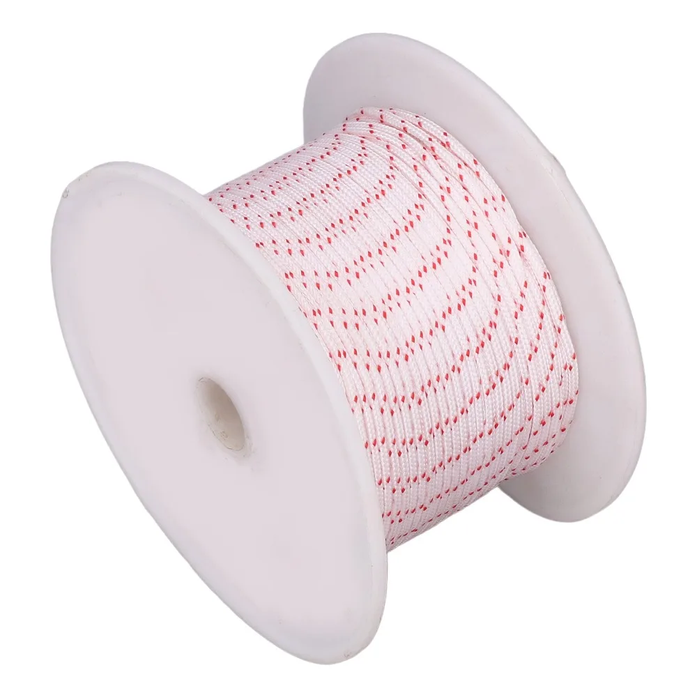 Durable Universal Recoil Starter Rope White and Red Compact Pull Starter Cord String Nylon Nylon Cutter Rope