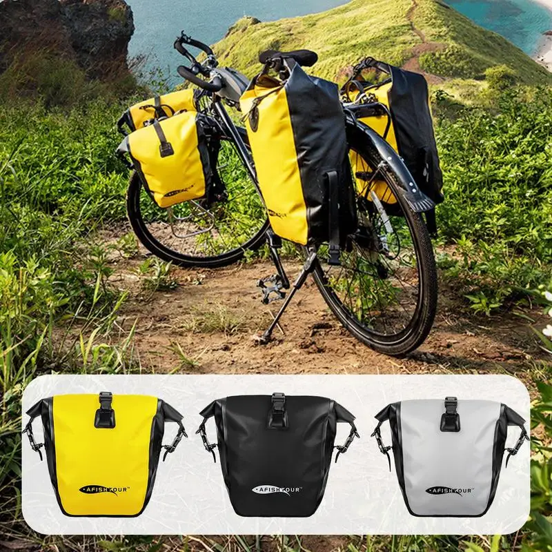 

Bicycle Pannier Bag Rear Seat Saddle Bag Made Of 500D Double-sided PVC Cloth 15L Quick-Release All Weather Bike Panniers For