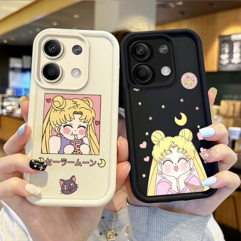 Cute Sailors Moons Non-Slip Phone Case For Redmi Note 13 12 Pro Plus 5G Note 13 12 11 10 9 Pro 12C 10C 9C A2 A1 Protective Cover