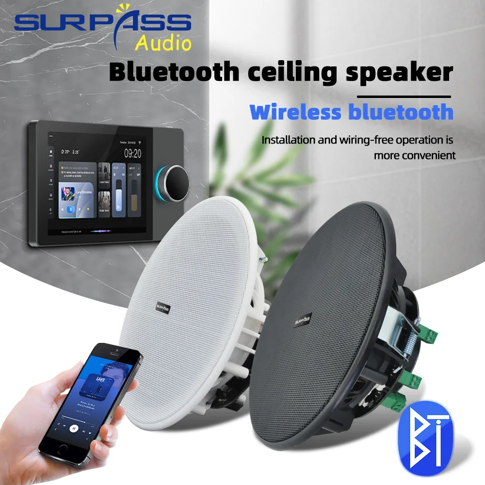 Sistem Audio Cerdas RS485 TUYA Penguat Suara Dinding dengan Android 8.1 Kit Speaker Langit-langit Stereo Bluetooth untuk Hotel