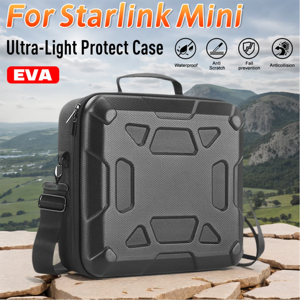 

Для Starlink Mini защитный жесткий чехол из ЭВА, легкая дорожная сумка на плечо с защитой от царапин, водонепроницаемая коробка для хранения