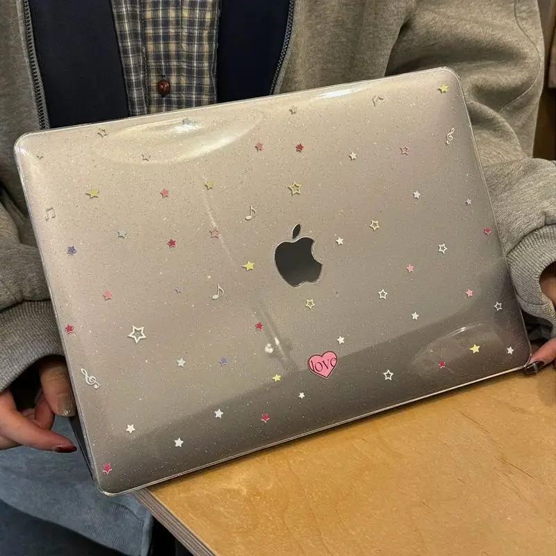 Ins Diverse Stars Case for Macbook Air 13 13.6 M4 M1 Pro 14 16 M4 Air 15 13 M3 M2 Cover A1369 A1466 Neo 2026 Anti-Scratc Glitter