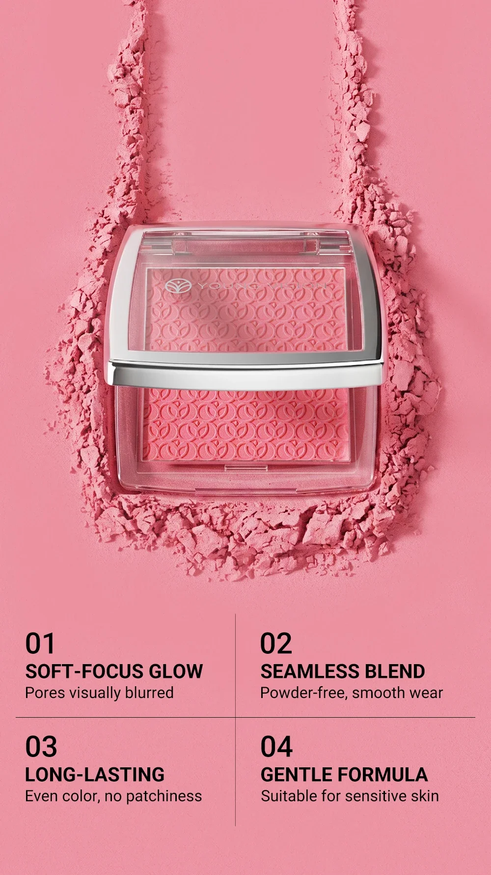 Palette de blush mat velouté texture ultra fine pour le teint_voghion.com