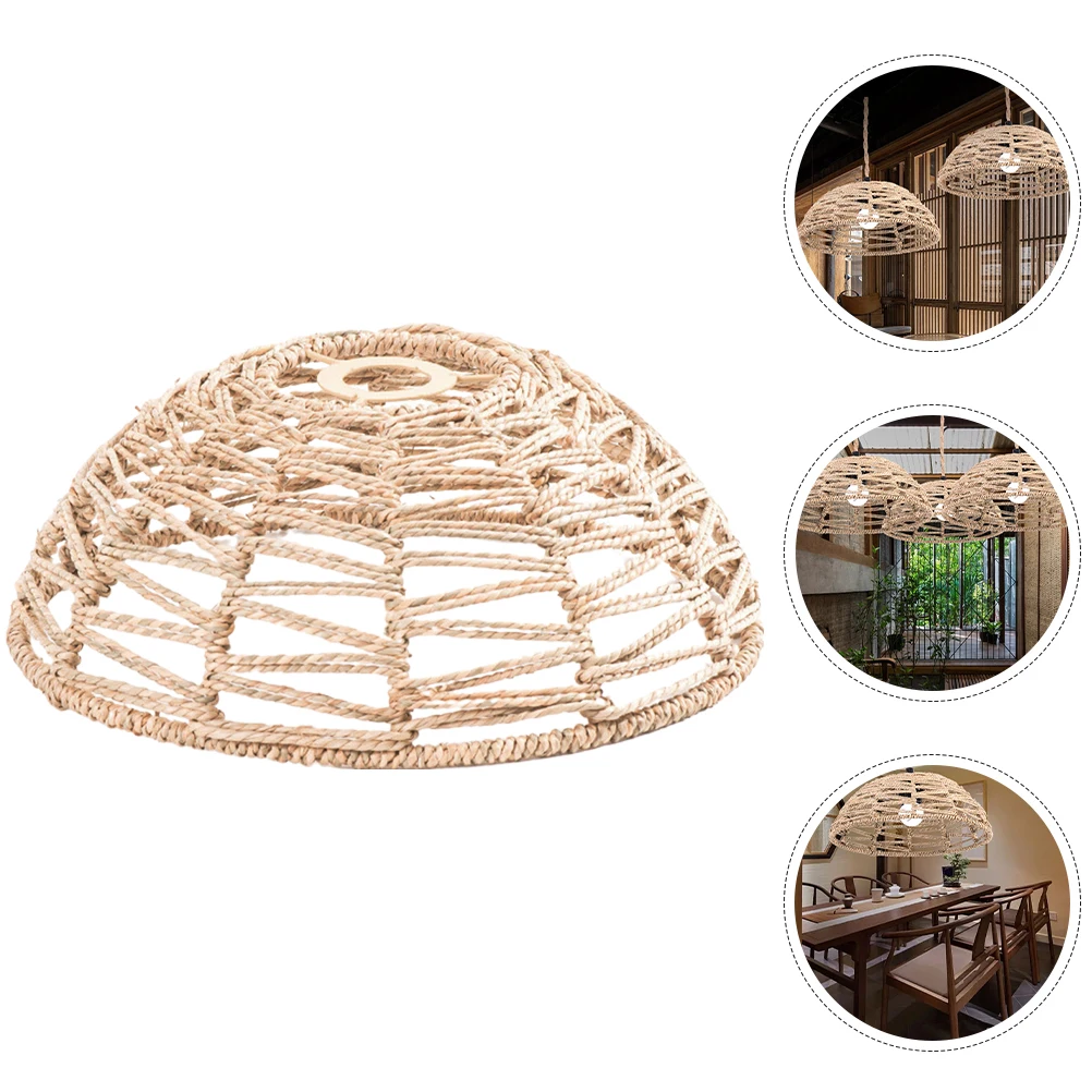 

1pcs Lampshade Decorative Chandelier Straw Rope Rustic Shades Woven Pattern Farmhouse Pendant Kitchen Replacement