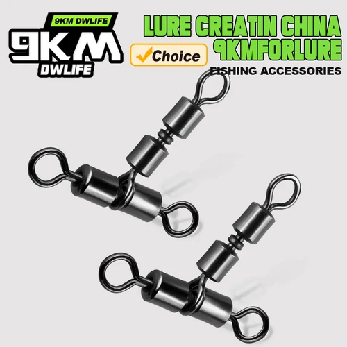 Giratorios de pesca de 3 vías, 15 ~ 30 Uds., giratorios dobles en forma de T, Triple giratorio de pesca, línea cruzada, Clip conector de aparejos de pesca