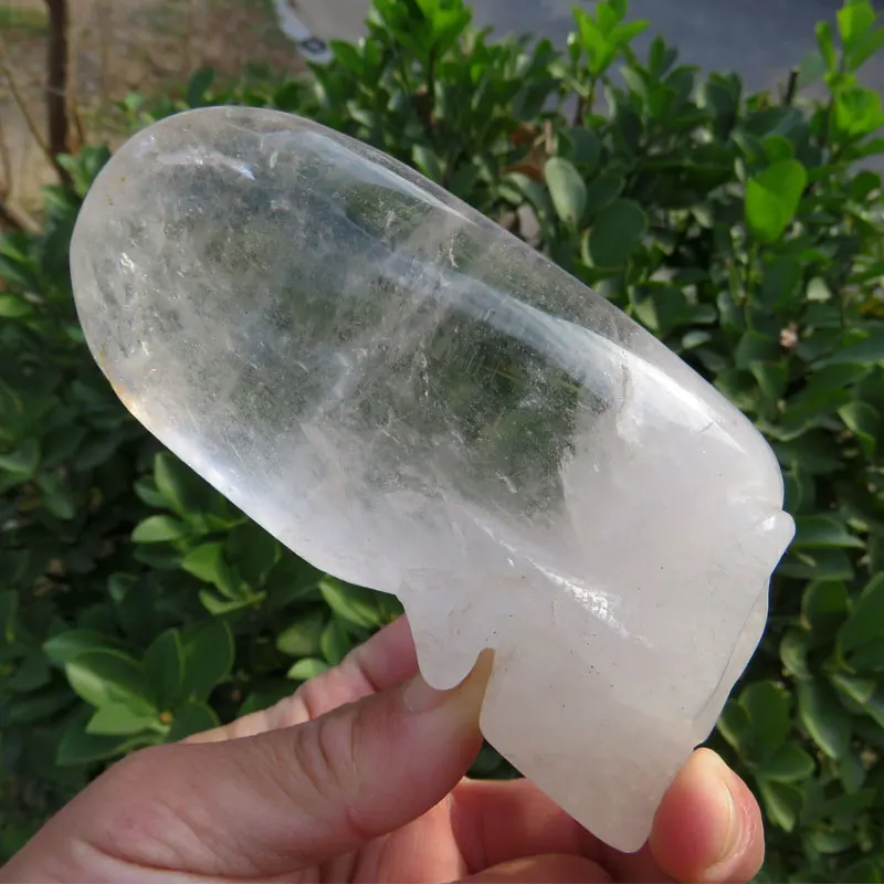 

Unique 382g Beautiful Natural Clear Quartz Crystal Skull Mineral Reiki Healing Meditation Polished