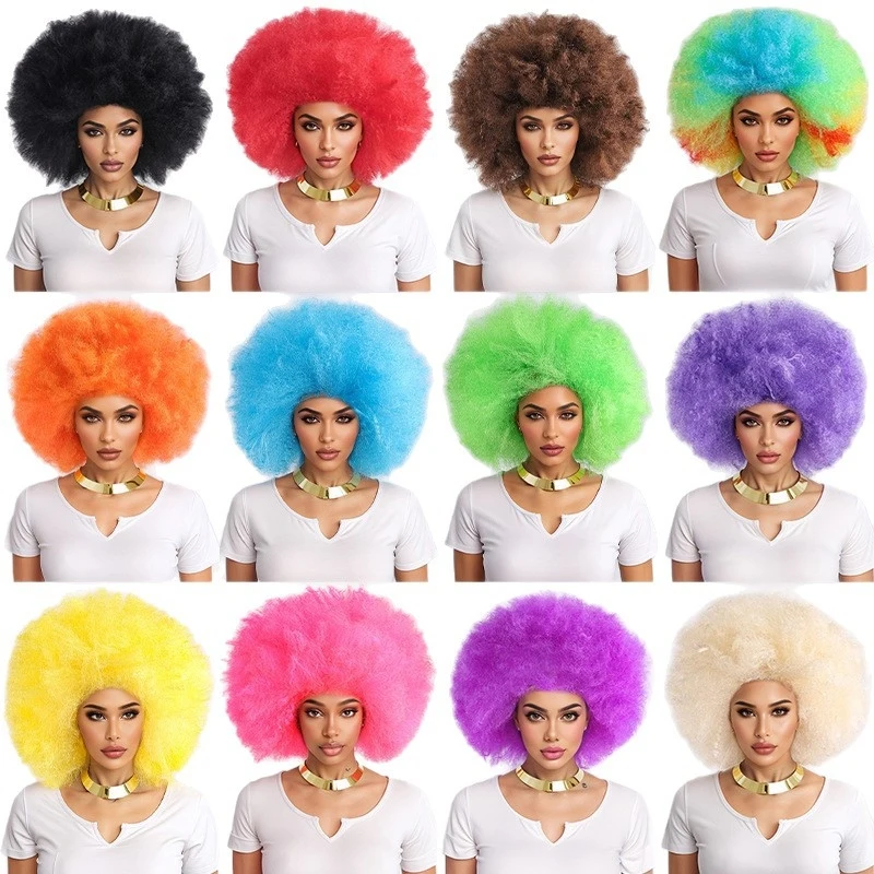 

African in 12 colors, fluffy small , head cover Afro Curly Wig