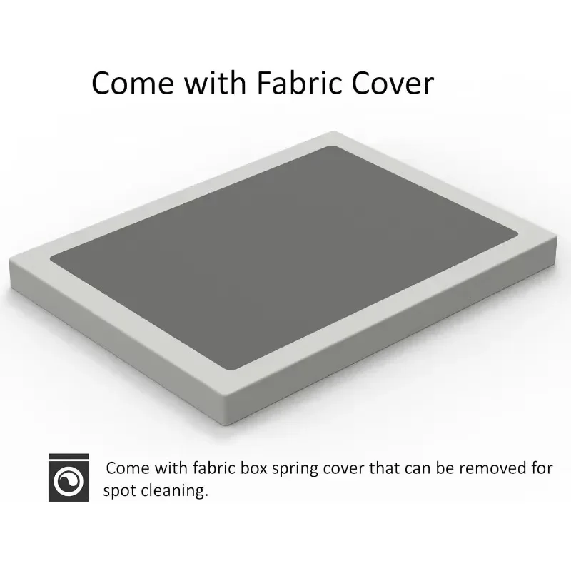 

5 Inch Box Spring Queen Size Bed Base Easy Assembly 3000 lbs Heavy Duty Metal Mattress Foundation with Fabric Cover,