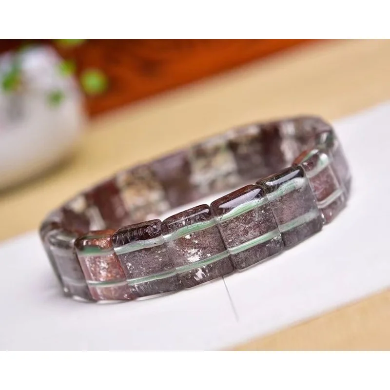 Green Phantom Quartz Manual Flower AnomalyLandscape Four Seasons Ghost Bracelet Female New in Stock