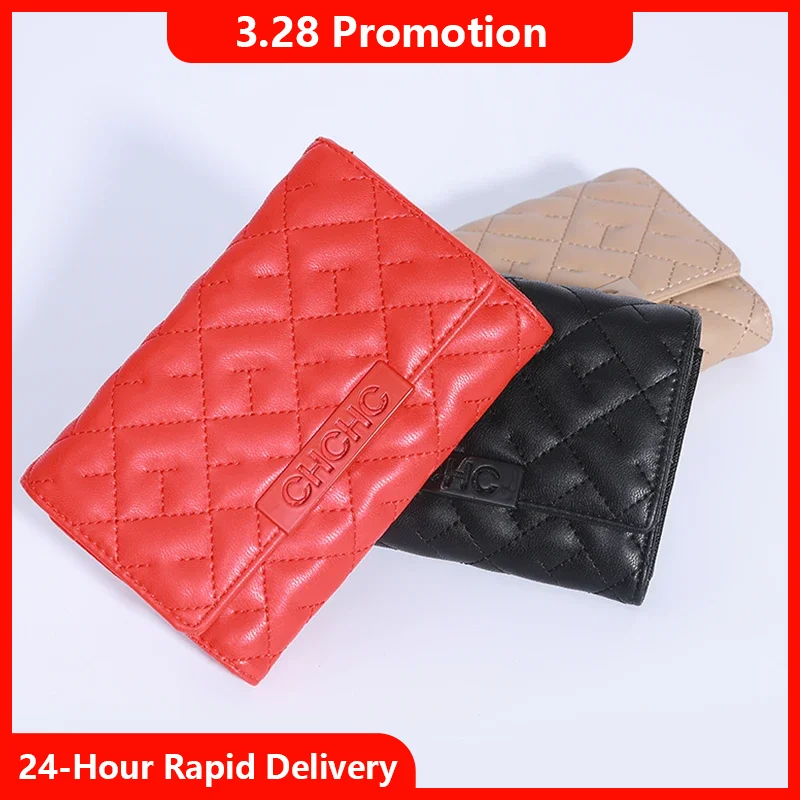 CH Brand Autumn Winter Versatile Wallet 2025 New Three Color Solid Color Buckle Design Men's Women's Multi Card Slot Card Bag