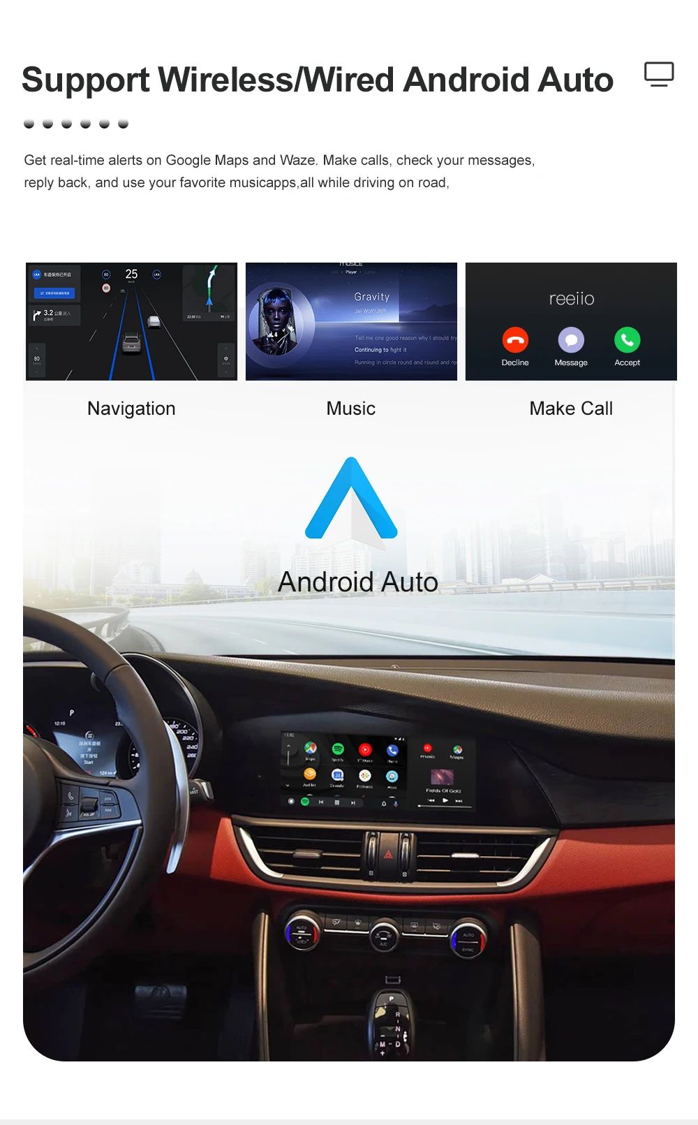 Kabelloses CarPlay für Alfa Romeo Stelvio & Giulia 2017-2019 mit Navigations-Decoder-Box, Navigationsfunktionen, BT und Android Auto – Detail 7