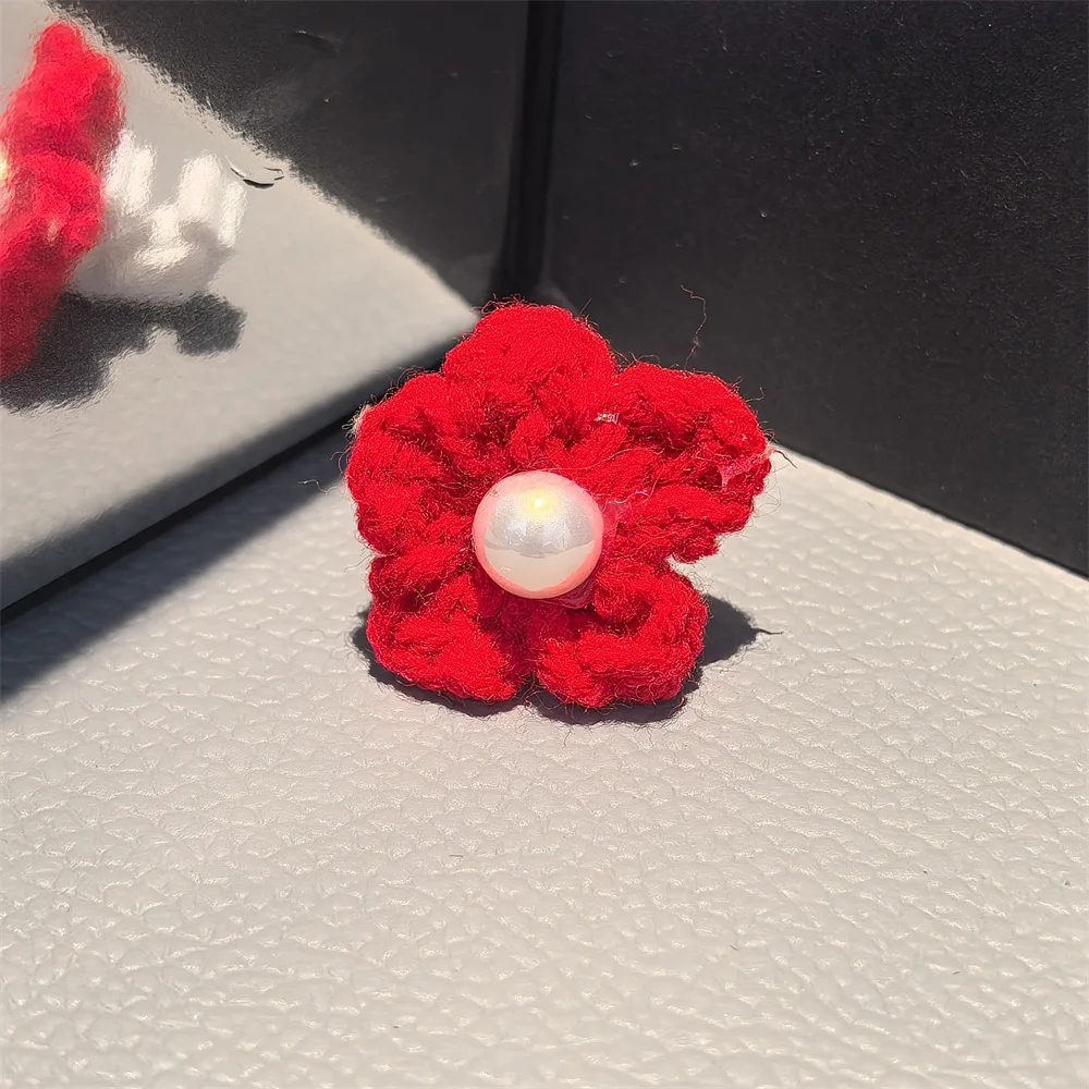 Shoe Charms Knitted Yarn Pearl Flower Candy Color Lace Buckle Sports Hiking Shoes Decoration Accessories Premium Clasp