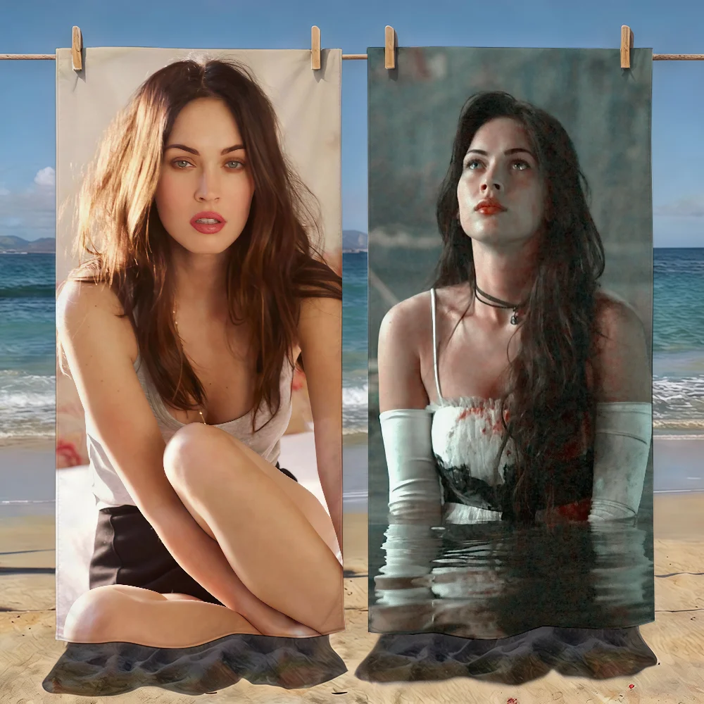 Megan Fox Actor Anime Towel Soft Pool Gift For Travel Gym Shower Camping Quick Dry Sports Beach Towels