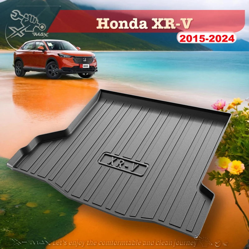 For Honda XR-V 2015-2024 Fit Car Trunk Mat All Season Black Cargo Mat 3D Shaped Laser Measured Trunk Liners