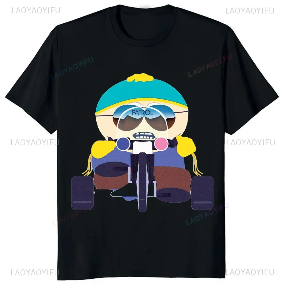 تي شيرت مطبوع من المسلسلات التلفزيونية ساوث بارك إريك كارتمان، تي شيرت هاراجوكو بأكمام قصيرة للجنسين، نمط كبير
