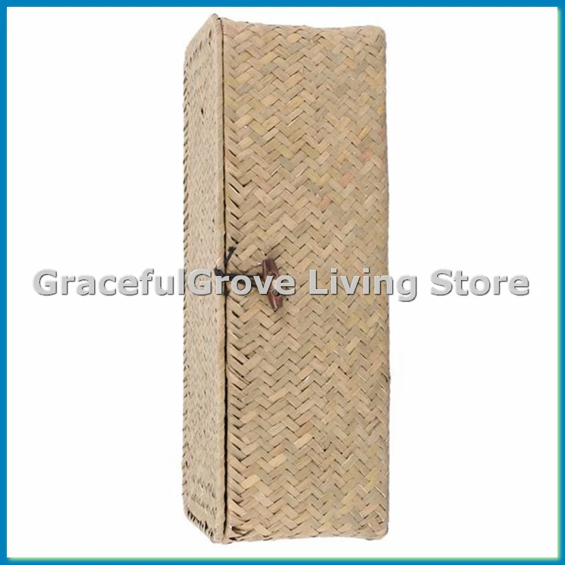 Toilet Paper Basket- 3 Rattan Toilet Bathroom Storage Organizer Basket- Jewelry Cosmetic Storage Basket-ROWI