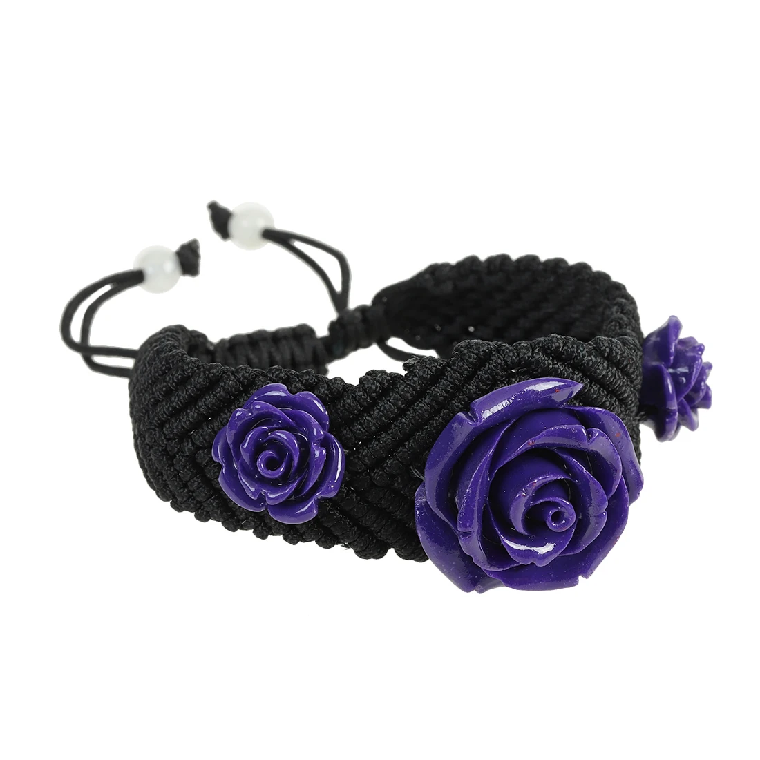 

Bohemian Artificial Coral Flower Braided Bracelet Handmade Adjustable Bracelet For Women Jewelry Fashion Gift