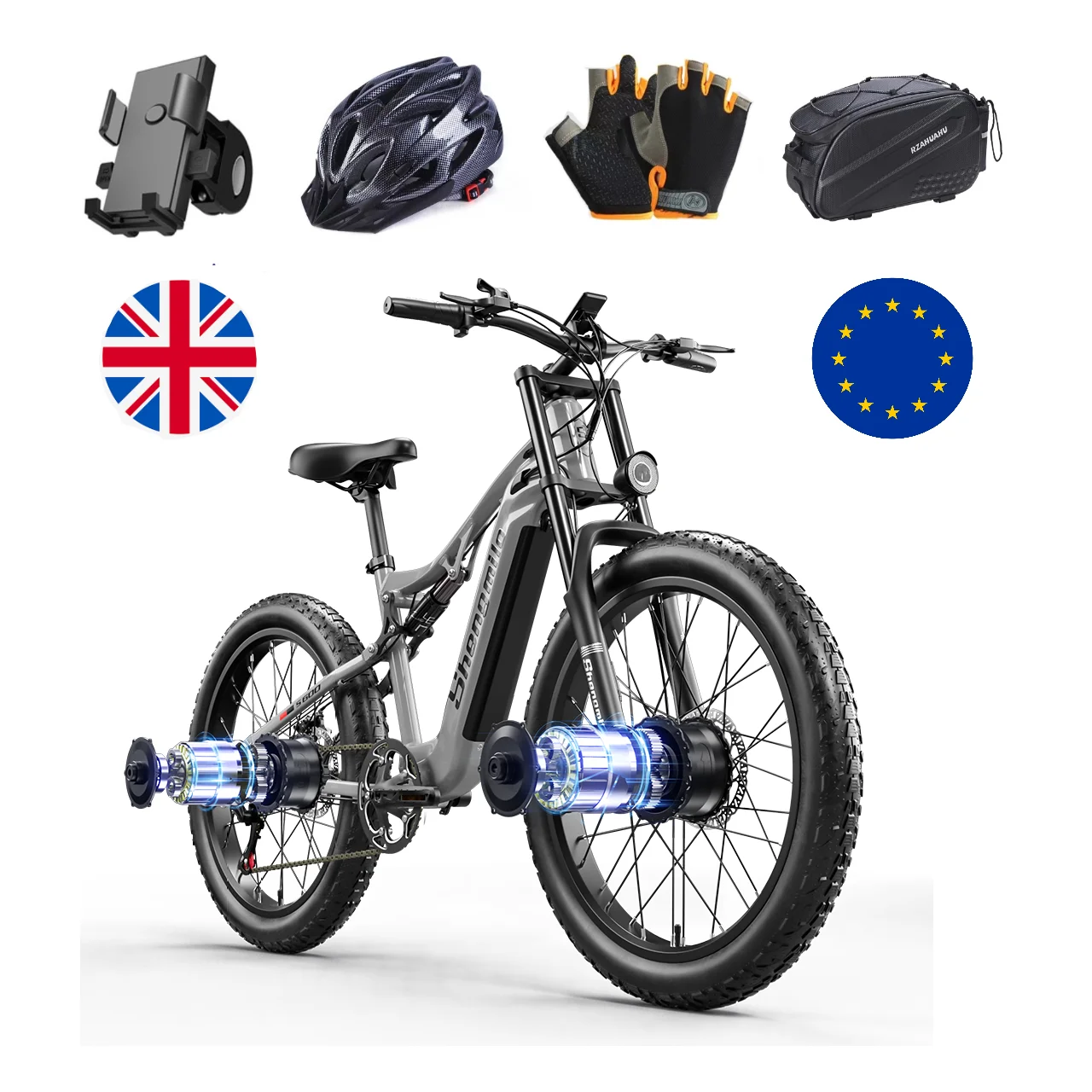 Electric Bicycle Shengmilo S600 2000W Dual motor 48V 18AH lithium battery adult Electric Bike 26 Inch Mountain off-road e-bike