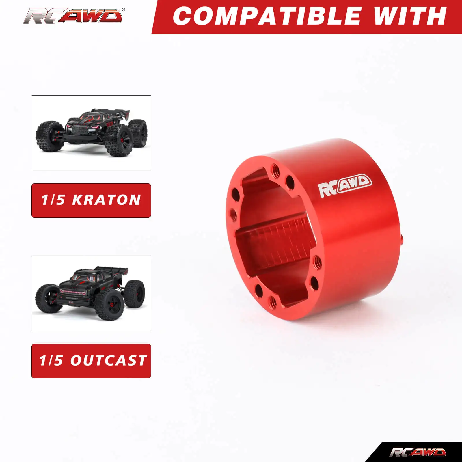 RCAWD Alloy Diff Case Set with Inter Gears for 1/5 Arrma 8S Kraton Outcast BLX upgrade parts