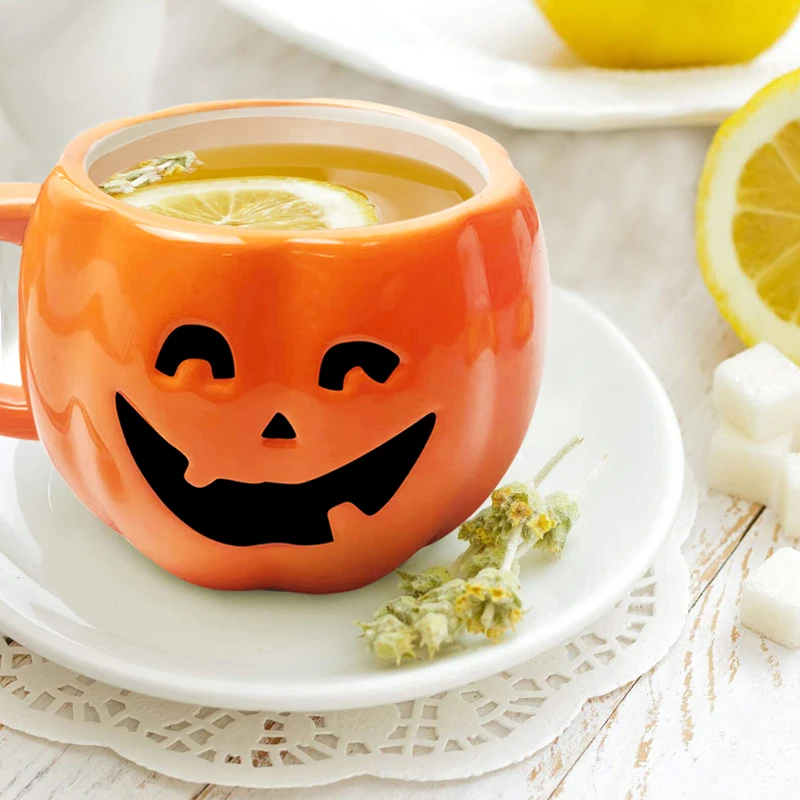 12OZ Creative Ceramic Cup Heat-resistant Drinkware Tea Juice Milk Coffee Mug Home Water Pumpkin Ripple Mug 350ml Novelty Gifts