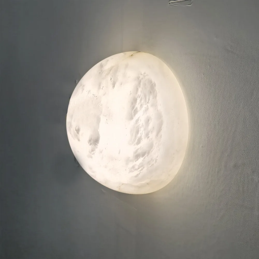 Modern simple natural marble wall lamp hemisphere wall lamp round decorative wall lamp indoor room side villa courtyard