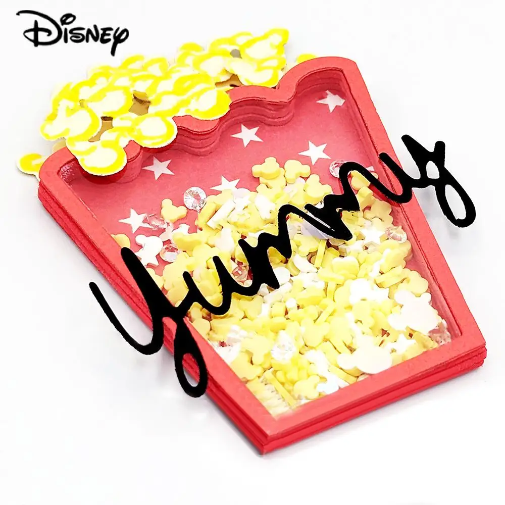 Pyszny Popcorn Metalowe matryce do wycinania Szablony Disney Diecut do DIY Scrapbooking Dekoracyjne wytłaczanie Papierowe kartki do rękodzieła