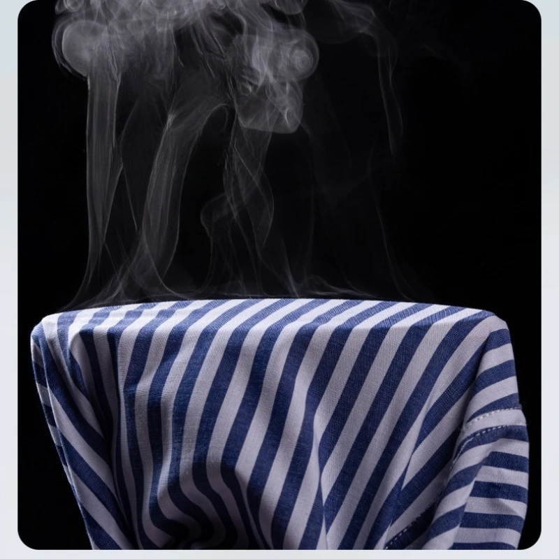 Classic Striped 95% Cotton +5% Spandex Shirts Men Long Sleeve 4XL Micro Elasticity Men Shirts Long Sleeve Slim Fit Anti-wrinkle