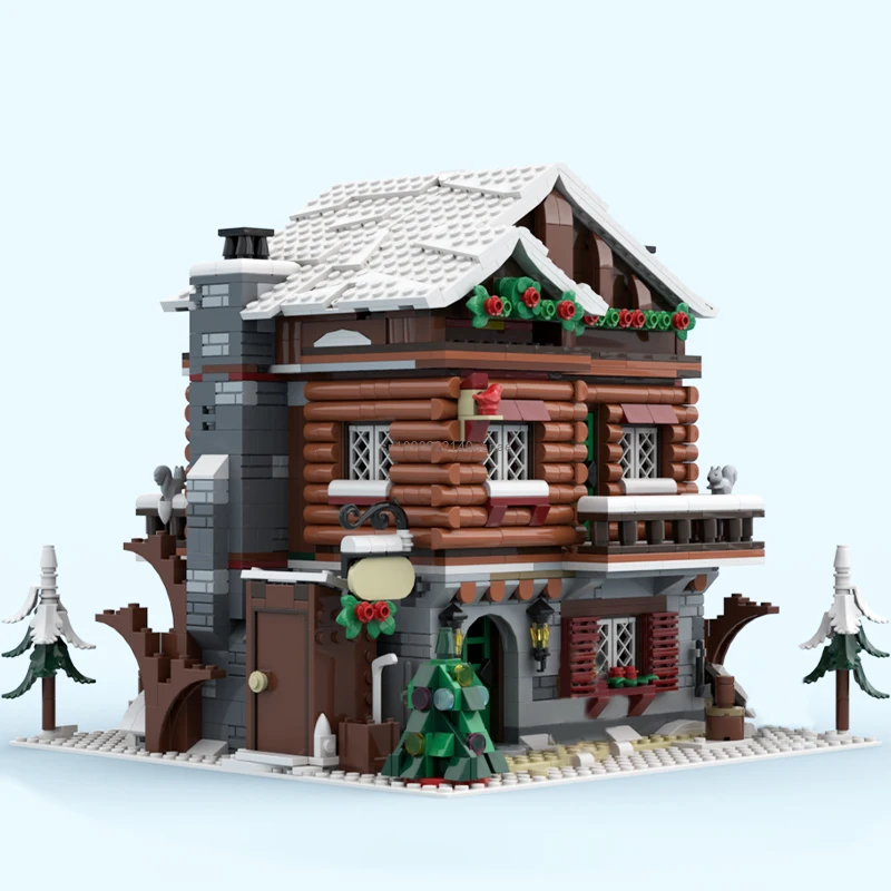 New City Hot Selling Street View Moc 10325 Winter Village Series Alpine Lodge Building Creative Ideas ChildrenToy GiftBlocks