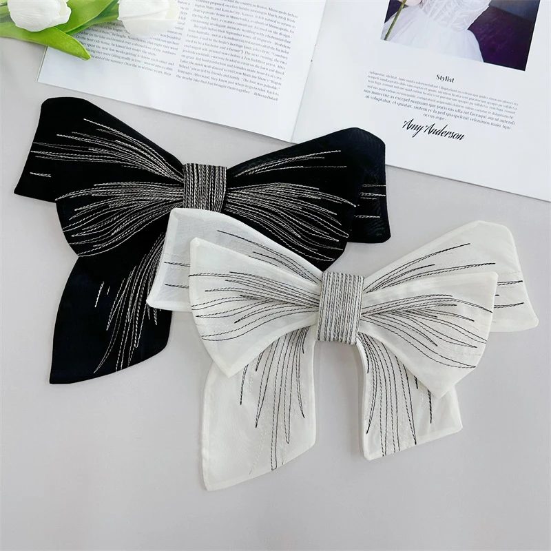 Big Chiffon Bow Brooch Pins Handmade Brooch For Clothing Wedding Party Clothes Accessories Decoration Party Ornaments Gifts