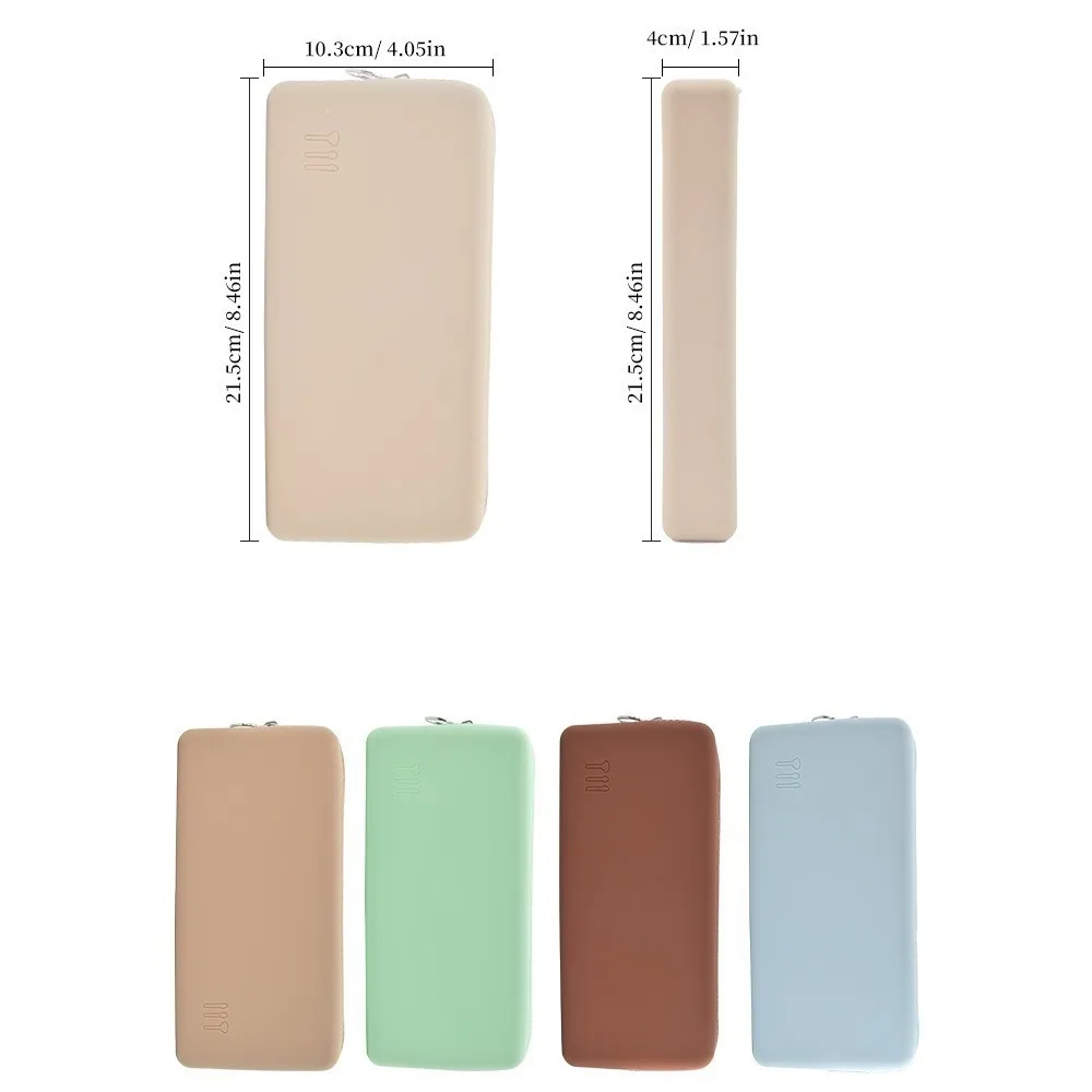 สีทึบซิลิโคนกระเป๋าเครื่องสําอางสี่เหลี่ยมผืนผ้าพร้อมซิปอุปกรณ์อาบน้ํากระเป๋าแบบพกพากันน้ําซิลิโคนกระเป๋าสําหรับเดินทาง