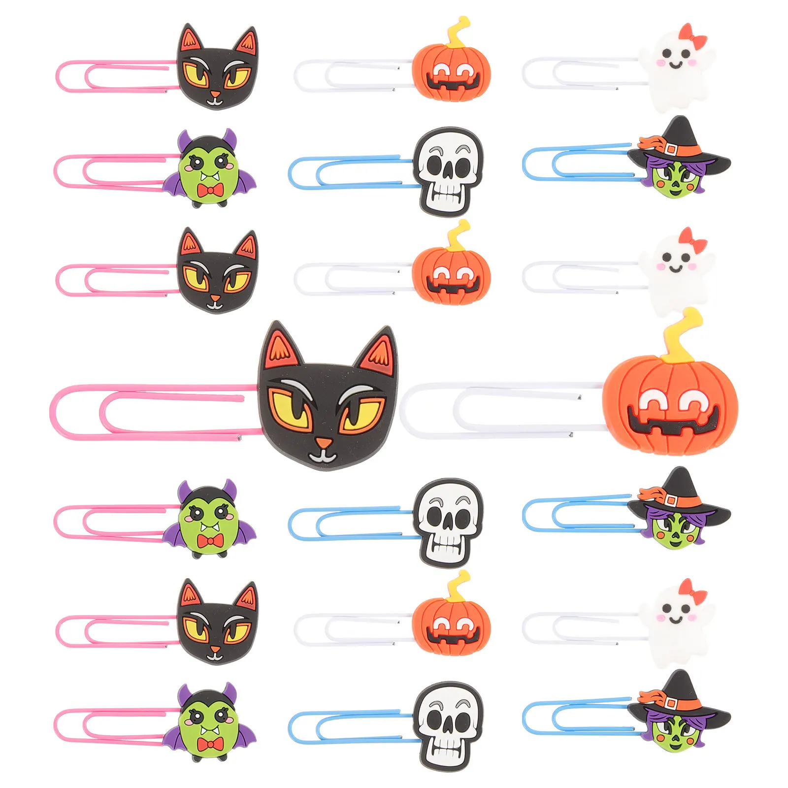 20Pcs Skull Paper Clips Halloween Bookmarks Reusable Delicate Clips Perfect for Party Favors Halloween Decor Reusable Bookmark