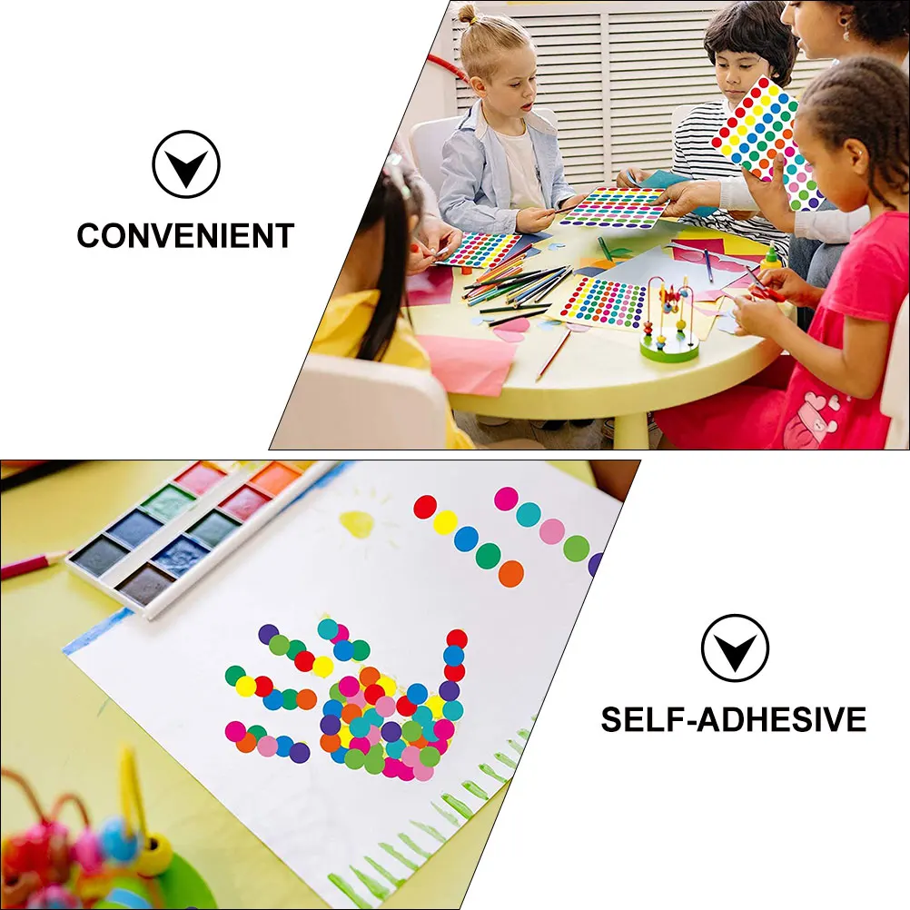 

1400pcs Round Sealing Label Stickers Colorful Dot Adhesive Circle Tags for Home Files Seasonings Classification Paper Mini Child