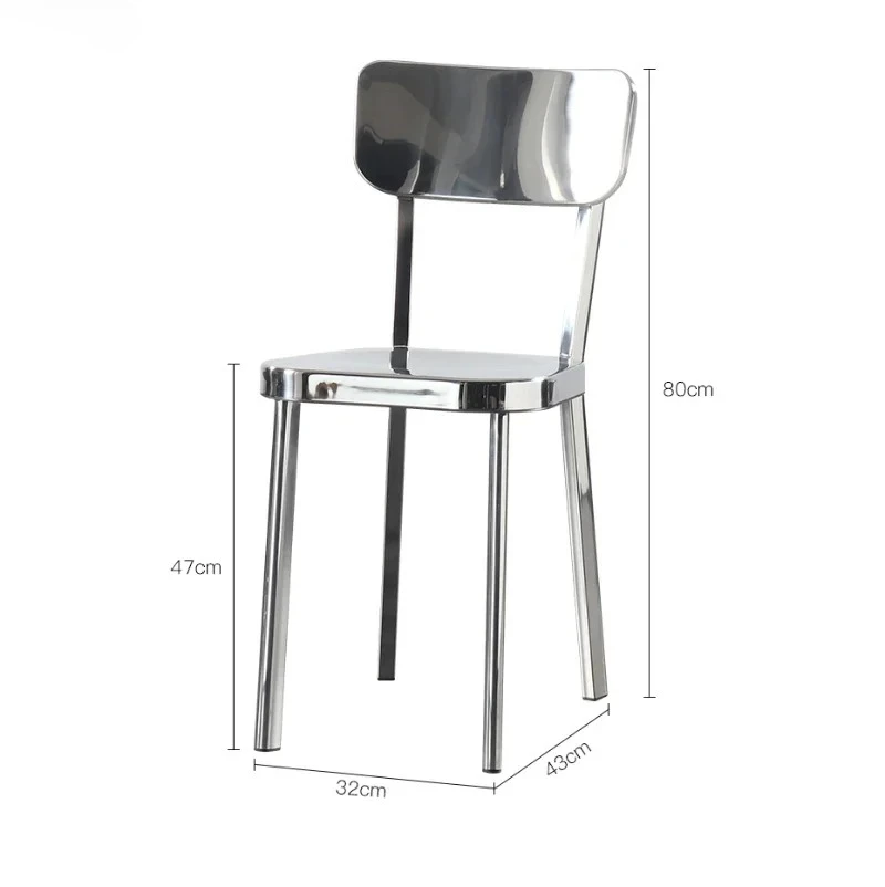Nordic Dining Chair for The Kitchen Backrest Simple Stainless Steel Material Leisure Household Furniture Dining Chairs Bedroom