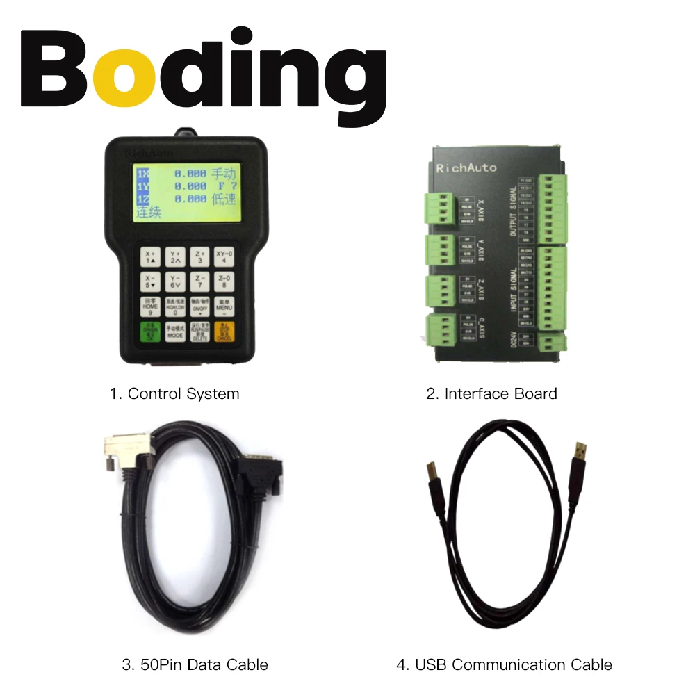 BODING RichAuto CNC Controller DSP A132 3Axis for Turning & Carving Lathe Motion Control System