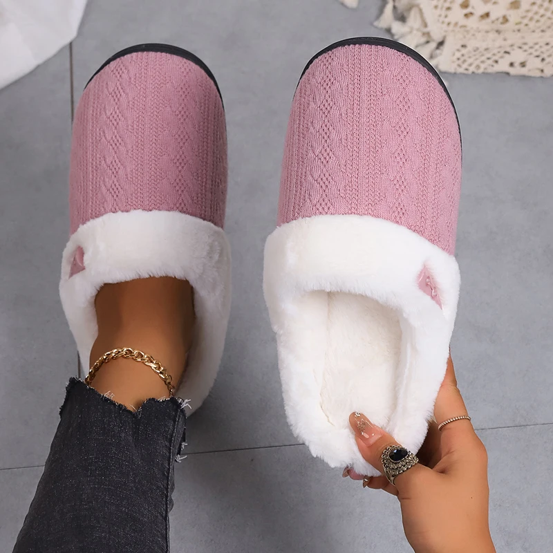 Slippers Woman Warm Winter New Fluffy Slippers Women Fur Plush Women's Slippers Home Style Living Room Shoes Footwear Female