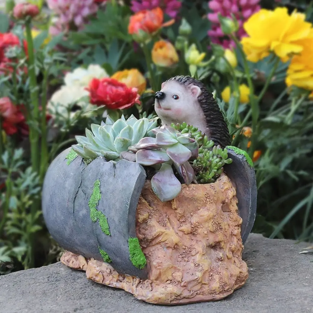 

Resin Succulent Planter Pot Cute Simulated Flower Pot Ornament Cartoon Pastoral Style Hydroponic Flower Holder Desktop