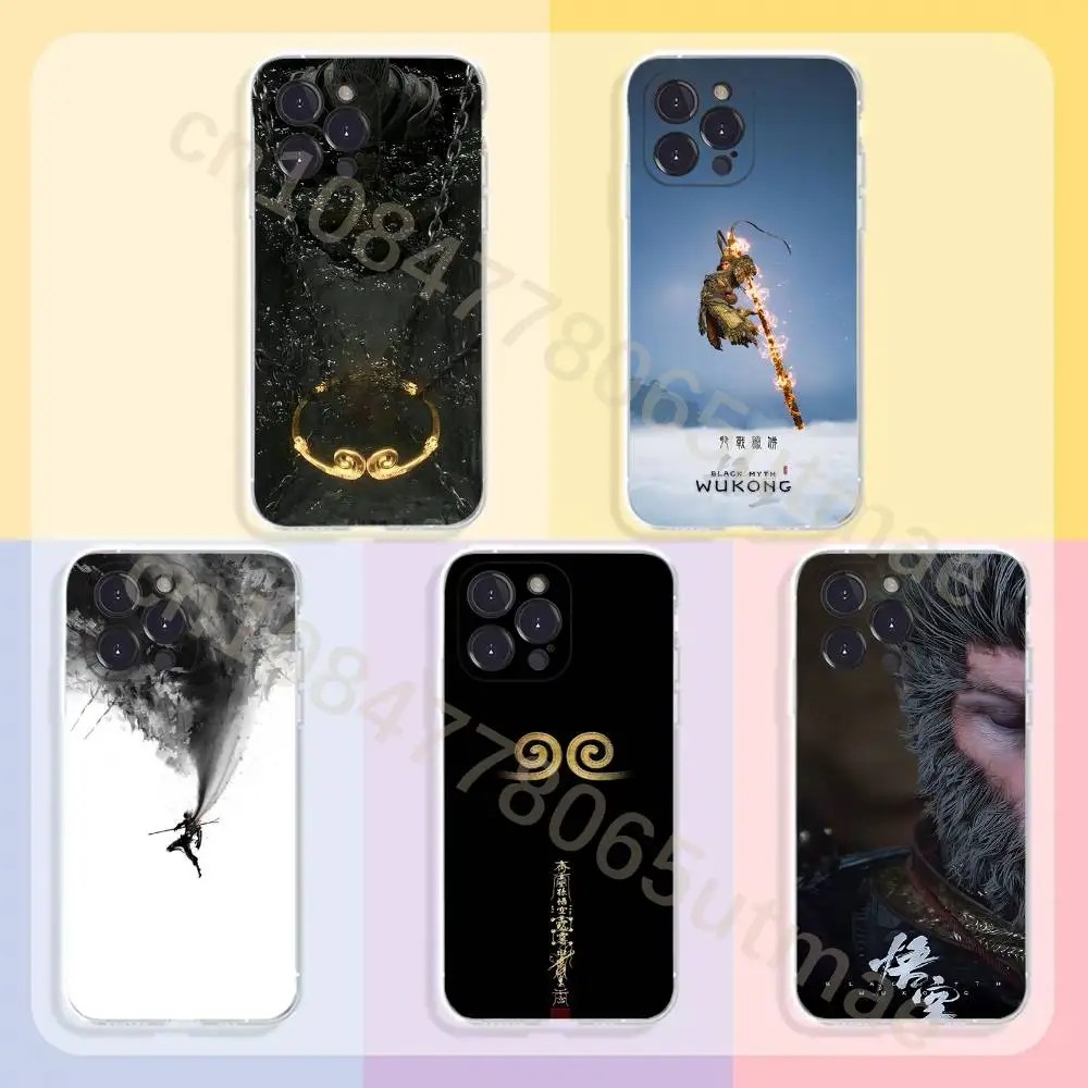 

B-BlackMyth W-Wukong Phone Case For iPhone17,16,15,14,13,12,11,Pro,Xs,Max,Mini,Plus Antislip Shockproof Hard