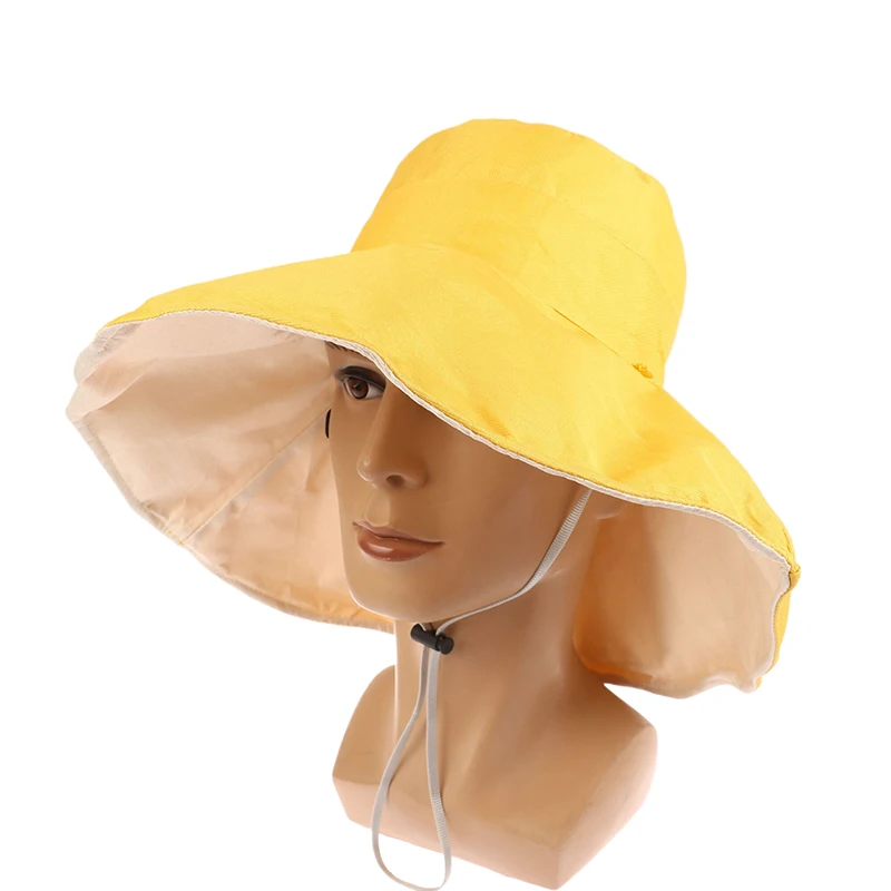 Double-sided Foldable Bucket Hat For Women Girls Summer Sun Hat Visor Fisherman Cap Anti-UV Wide Brim Sunscreen Hats Caps