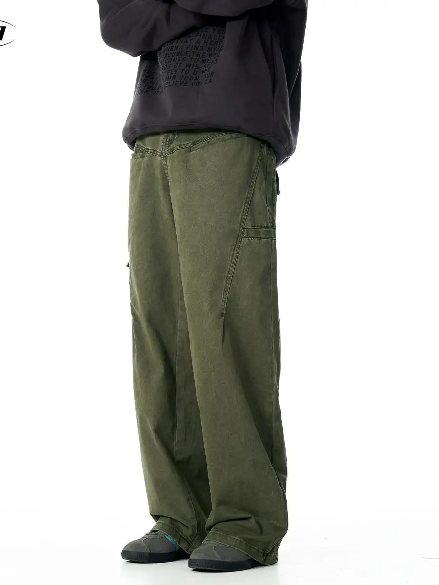 

Американские рабочие брюки свободного кроя в стиле ретро, широкие, стройнящие, длинные, для мужчин и женщин, уличная мода