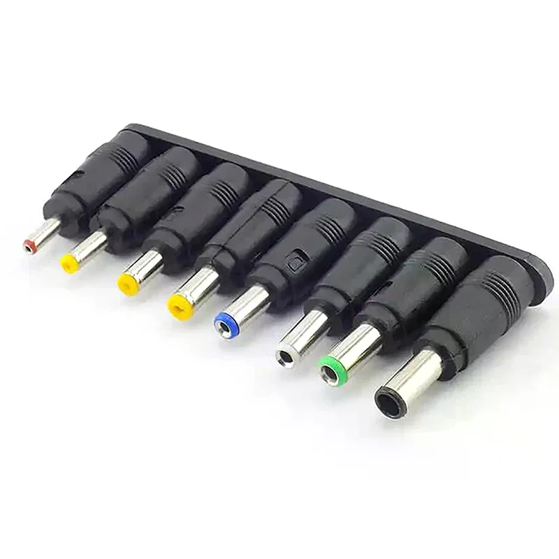 8pcs Universal Laptop DC Power Supply Adapter Connector Plug AC DC Jack Charger Connectors Power Adapter Conversion Plug