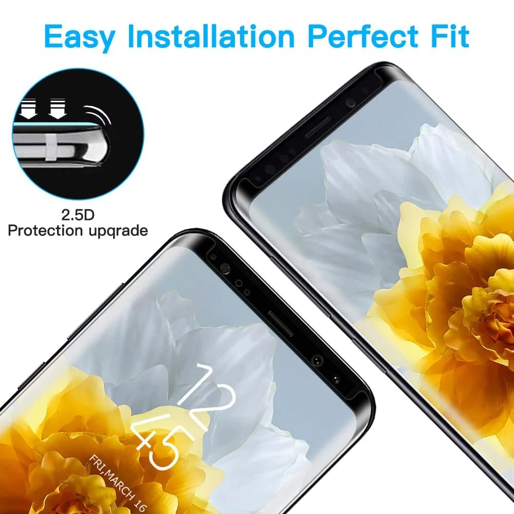 HD Curved Four Sides Glue Screen Protector For Samsung Galaxy S9 + Note 9 2/4Pcs Tempered Glass