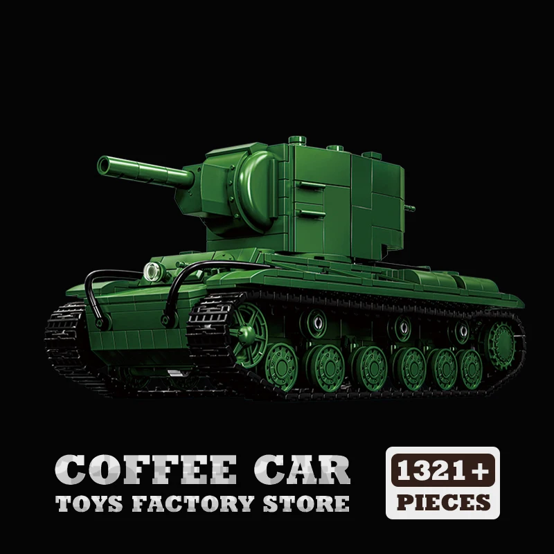 NIEUWE Klassieke Zware Tank KV-2 Bricks MOC Set WW2 IS-2 Panzer Bouwstenen Model Oorlog Militaire Auto Kinderen Speelgoed Volwassen Jongen Geschenken