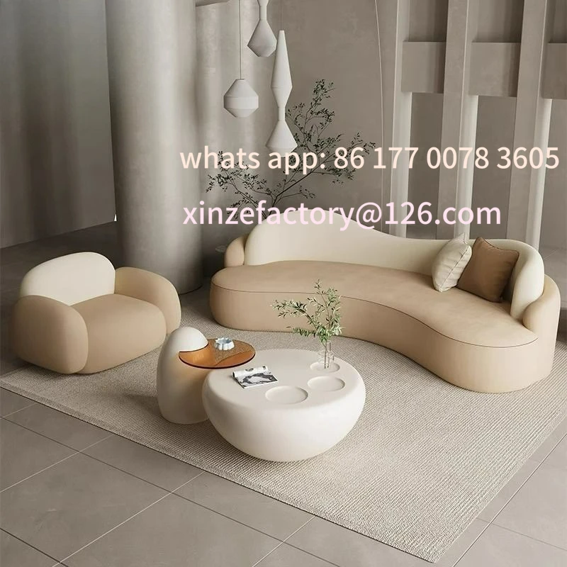 โซฟาโค้งดีไซน์พิเศษ รูปทรงสร้างสรรค์ สำหรับร้านเสื้อผ้าผู้หญิง ร้านเสริมสวย ร้านไอคอนอินเทอร์เน็ต ปรับแต่งได้ตามต้องการ