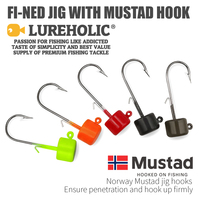 LUREHOLIC Fi - Ned Jig for Lure Jig Head with Mustad Hooks 1.6g 2g 3g 4.8g 5.8g Floating Soft Lure
