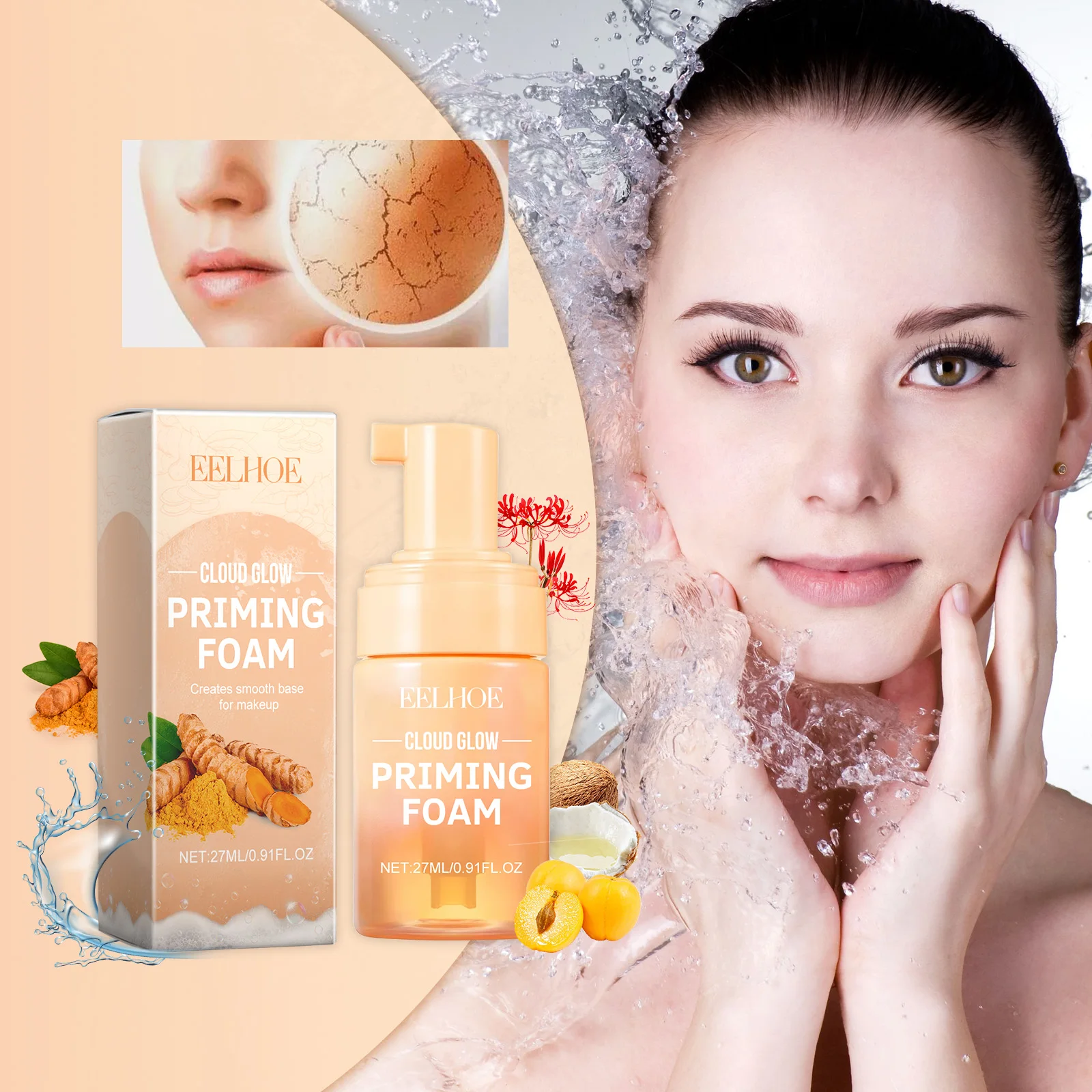 

EELHOE Макияж Передний мусс Тоник Увлажняющий и увлажняющий тоник для лица Укрепляющий и смягчающий пена для ухода за кожей