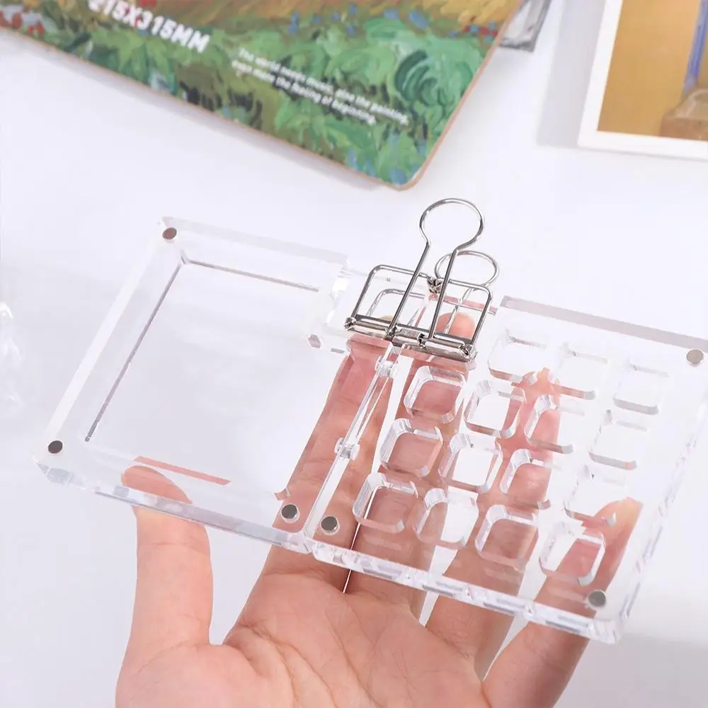 Art Supplies Acrylic Watercolor Paint Palette 8/15 Grid Foldable Paint Pigment Box Mini with Clip Empty Paint Box Travel