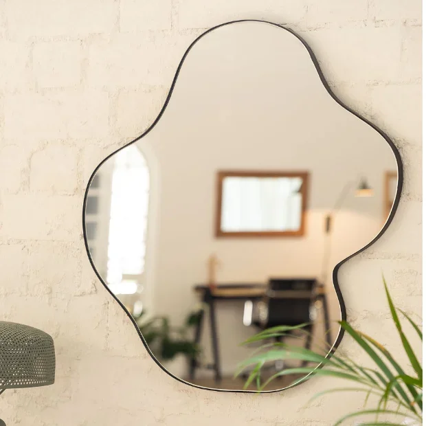 Wholesale Rectangular  Overlapped Design Wall Mirror Stainless Steel Gold Living Room Wall Mirrors Home Decor