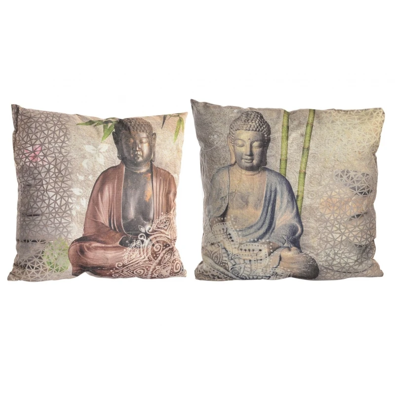 Original cushions set of 2 Buddha polyester cushions 45x45 cm 150471