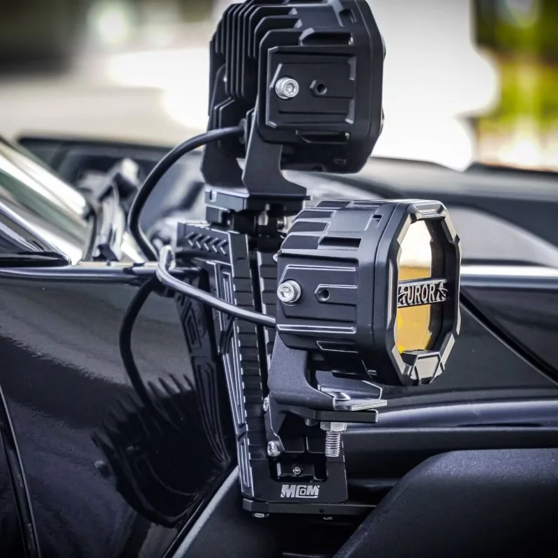 Car A-Pillar Dual-light Expansion Bracket Multi-Function Led Spotlight Lamp Base For Ford 3rd Gen Raptor F150 F-150 2021-2025
