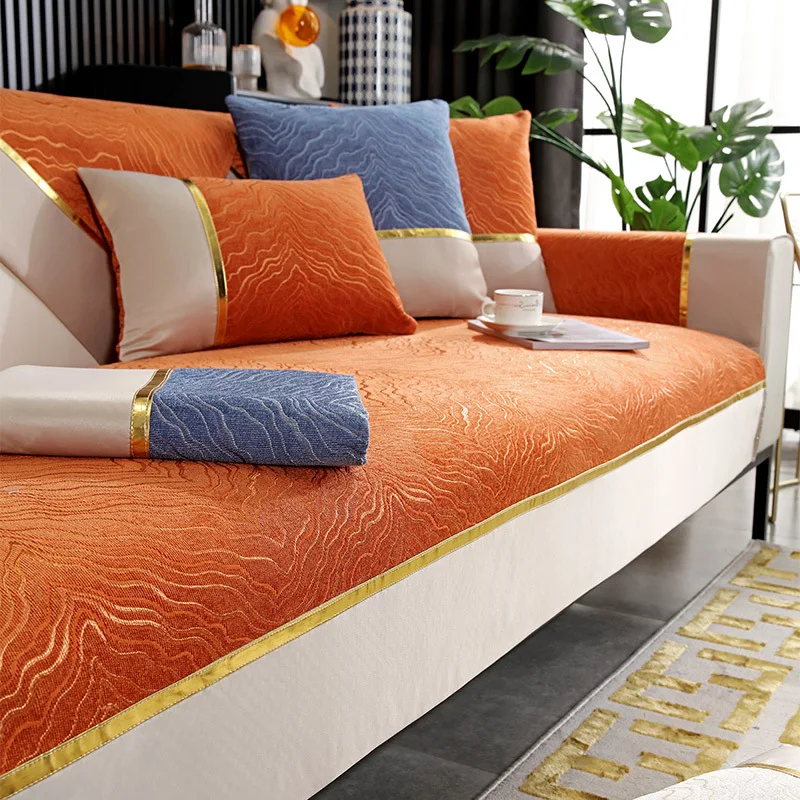 Sofa cushion light luxury wind high-grade four seasons universal non-slip seat cushion sofa cover Nordic backrest cover cloth